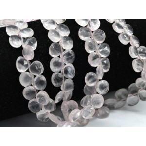 Бусины из розового кварца облепиха гр.7-8мм, 20см, 51 бусина, 16г