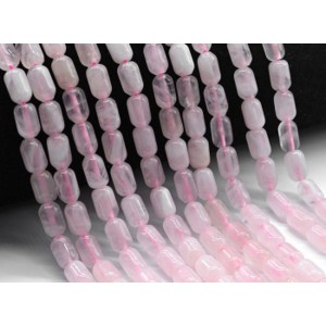 Бусины из Мадагаскарского розового кварца бочонок 6*9мм, 38см, 40 бусин