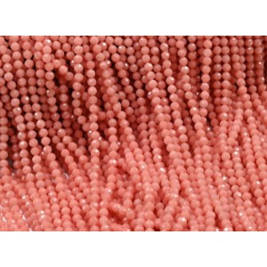 Бусины светящиеся шарик гр.4мм цвет коралловый, 38см, 98 бусин (иск.)
