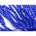 Бусины из кошачьего глаза (синт.) (улексит) шарик гр.6мм цвет электрик, 40см, 70 бусин (иск.)
