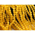 Бусины из кошачьего глаза (синт.) (улексит) шарик гр.6мм цвет оранжевый, 40см, 70 бусин (иск.)