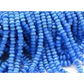 Бусины из кошачьего глаза (синт.) (улексит) рондель гр.7*5мм цвет васильковый, 40см, 88 бусин (иск.)