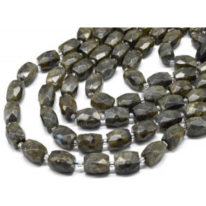 Бусины из лабрадорита бочонок с гранями12*16мм, 39см, 20 бусин