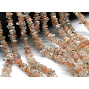 Бусины из солнечного камня (гелиолит) галтовка 8-15мм, 39см, 115 бусин