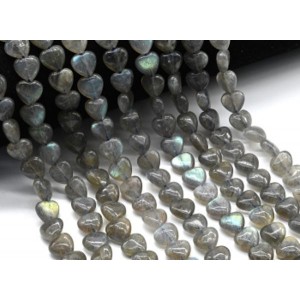 Бусины из лабрадорита сердечки 10*10мм, 40см, 42 бусины
