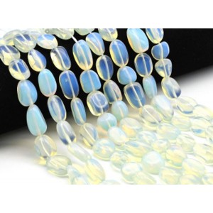 Бусины из лунного камня (имитация) галтовка 10*16мм, 38см, 24 бусины