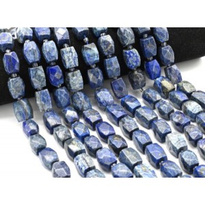 Бусины из лазурита Афганского бочонок с гранями 12*16мм, 38,5см, 21,бусина
