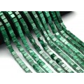 Бусины из малахита кубик 7мм, 40см, 57 бусин