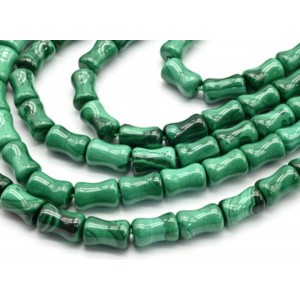 Бусины из малахита косточка 6*9мм, 40см, 43 бусины Бусины из малахита косточка 6*9мм, 40см, 43 бусины