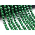 Бусины из малахита многогранник 9*10мм, 36см, 37 бусин (иск.)