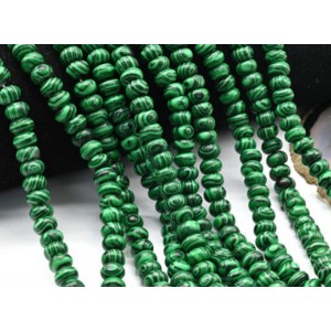 Бусины из малахита искусственного рондель 8*5мм, 39см, 80 бусин