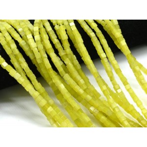 Бусины из нефрита желтого кубик 4мм, 37см, 89 бусин (иск.)