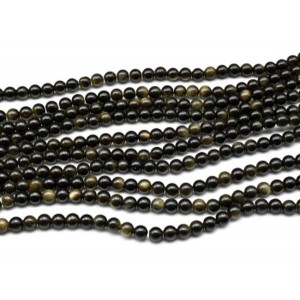 Бусины из обсидиана радужного шарик 6мм, 37см, 60 бусин