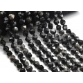 Бусины из обсидиана седого многогранник 9*10мм, 38см, 36 бусин