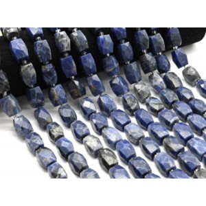 Бусины из содалита бочонок с гранями12*16мм, 38,5см, 20 бусин Бусины из содалита бочонок с гранями12*16мм, 38,5см, 20 бусин