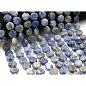 Бусины из содалита круг 15мм, 38,5см, 26 бусин
