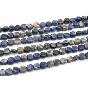Бусины из содалита прямоугольник 8*12мм, 40см, 30 бусин