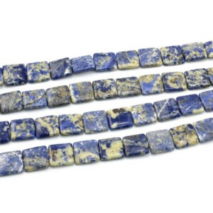 Бусины из содалита квадрат 25мм, 39см, 16 бусин