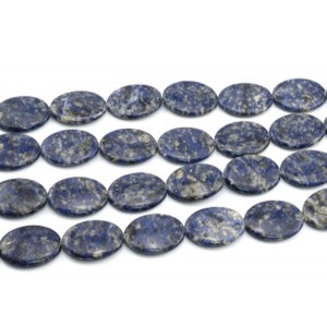 Бусины из содалита овал 30*40мм, 40см, 10 бусин