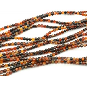 Бусины из сардоникса шарик 4мм, 38см, 93 бусины