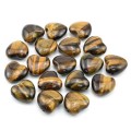 Бусины из тигрового глаза сердце 25*24мм, 1шт