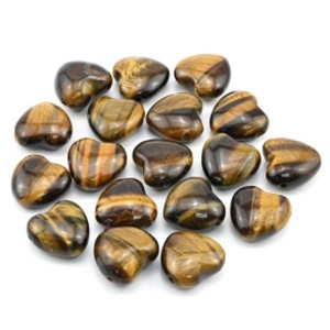 Бусины из тигрового глаза сердце 25*24мм, 1шт