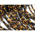 Бусины из бычьего, тигрового, соколиного глаза шарик 6мм, 38см, 60 бусин