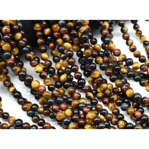 Бусины из бычьего, тигрового, соколиного глаза шарик 6мм, 38см, 60 бусин Бусины из бычьего, тигрового, соколиного глаза шарик 6мм, 38см, 60 бусин