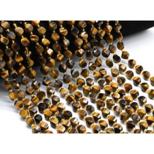 Бусины из тигрового глаза овал витой 7*8мм, 39см, 37 бусин