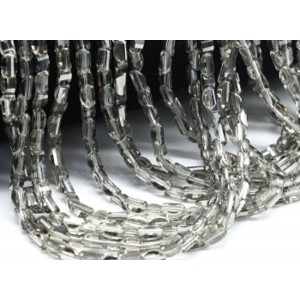 Бусины из циркона форма гр 3,5*6мм цвет раухтопаз, 39см, 75 бусин (иск.)