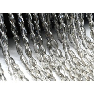 Бусины из циркона рис гр.6*10мм цвет раухтопаз, 39см, 39 бусин (иск.)