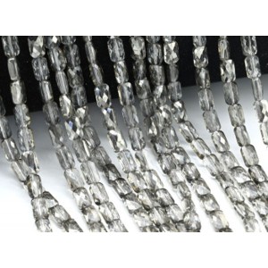 Бусины из циркона прямоугольник гр.4*6,5мм цвет раухтопаз, 40см, 60 бусин (иск.)