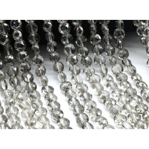 Бусины из циркона круг гр.8мм цвет раухтопаз, 39см, 53 бусины (иск.)