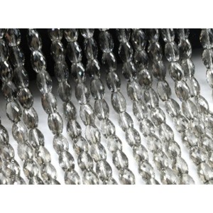 Бусины из циркона рис гр.8*10,5мм цвет раухтопаз, 39см, 36 бусин (иск.)