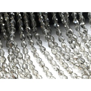 Бусины из циркона капля гр 6,5*7мм цвет раухтопаз, 40см, 55 бусин (иск.)