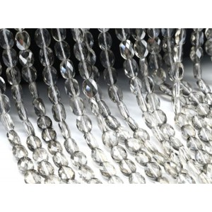 Бусины из циркона овал гр 6,5*7,5мм цвет раухтопаз, 40см, 51 бусина (иск.)