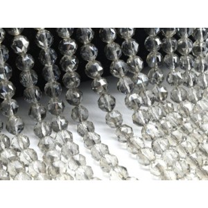 Бусины из циркона шарик гр 7,5мм цвет раухтопаз, 40см, 52 бусины (иск.)