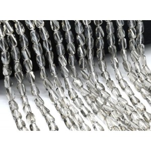 Бусины из циркона прямоугольник витой гр.6,5*8,5мм цвет раухтопаз, 39,5см, 43 бусины (иск.)