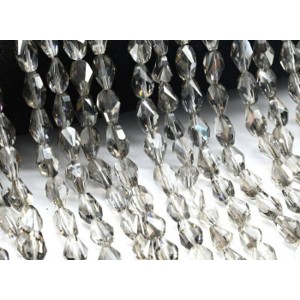 Бусины из циркона форма гр 8*11,5мм цвет раухтопаз, 39см, 41 бусина (иск.)