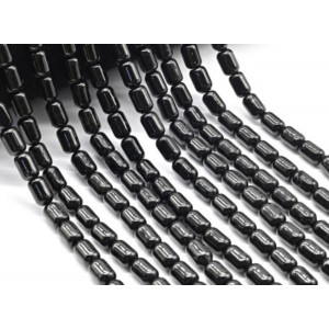 Бусины из турмалина шерл бочонок 6*9мм, 39см, 43 бусины Бусины из турмалина шерл бочонок 6*9мм, 39см, 43 бусины