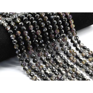 Бусины из циркона шарик гр.8мм цвет турмалин, 40см, 55 бусин (иск.)