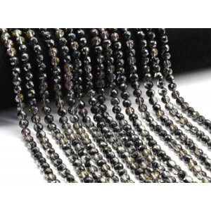 Бусины из циркона шарик гр.6мм цвет турмалин, 40см, 75 бусин (иск.)