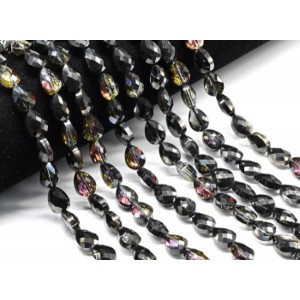 Бусины из циркона капля гр.9*12мм цвет турмалин, 40см, 34 бусины (иск.)