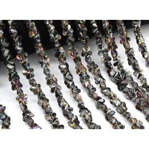 Бусины из циркона бабочка гр.6мм цвет турмалин, 40см, 67 бусин (иск.)