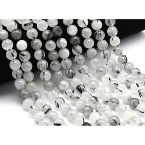 Бусины из турмалинового кварца (волосатик) шарик 10мм, 41см, 40 бусин