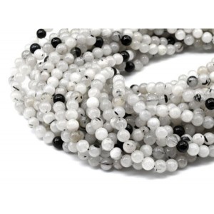 Бусины из турмалинового кварца (волосатик) шарик 6мм, 38,5см, 61 бусина