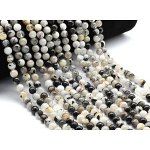 Бусины из турмалинового кварца (волосатик) шарик 6мм, 39см, 61 бусина