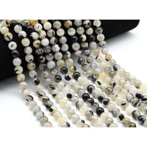 Бусины из турмалинового кварца (волосатик) шарик 8мм, 39см, 46 бусин