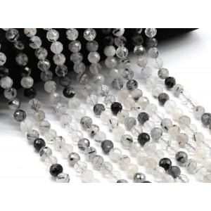 Бусины из турмалинового кварца (волосатик) шарик гр.8мм, 39см, 48 бусин
