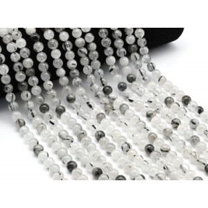 Бусины из турмалинового кварца (волосатик) шарик 8мм, 40,5см, 51 бусина